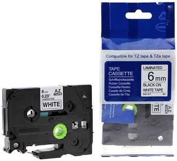 Ruban compatible Brother 6mm TZE211 - noir/blanc