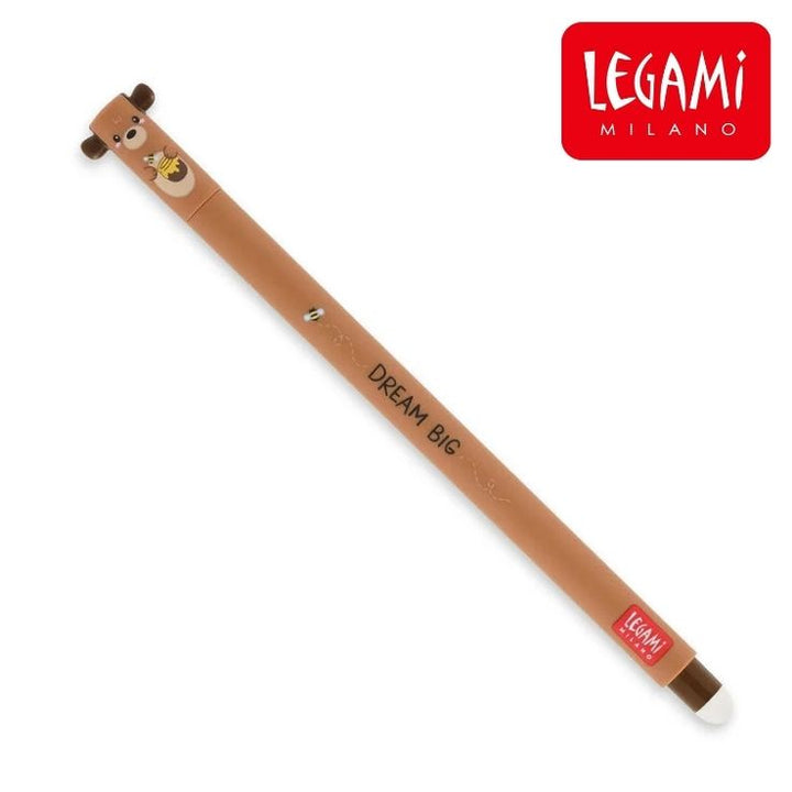 Stylo roller effaçable - motif ours, pointe 0.7 mm