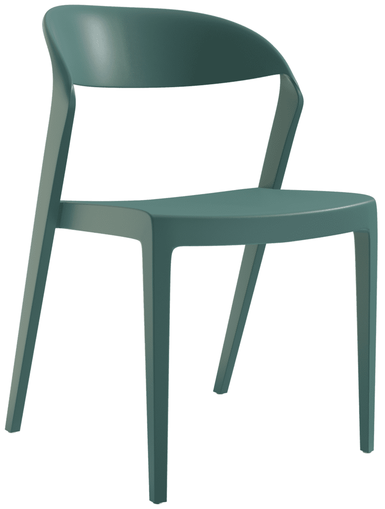 Chaise d'extérieur empilable - polypropylène bleu