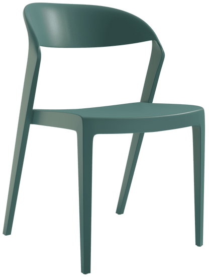 Chaise d'extérieur empilable - polypropylène bleu