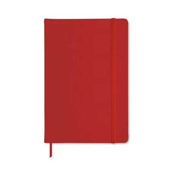 Carnet A5 rouge - fermeture élastique -ligné jaune- 80 feuilles