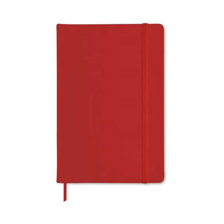 Carnet A5 rouge - fermeture élastique -ligné jaune- 80 feuilles
