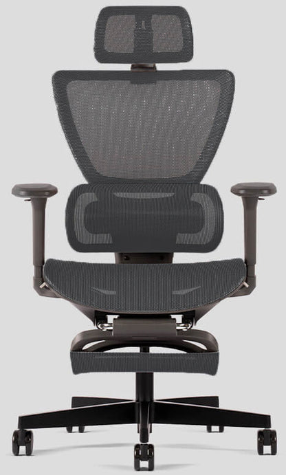 FAUTEUIL DE BUREAU ERGONOMIQUE ZENIT FILET + TETIERE + REPOSE-PIED NW41 CHARCOAL