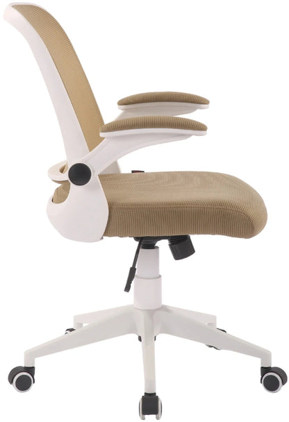 Siège de bureau ergonomique - accoudoirs relevables beige