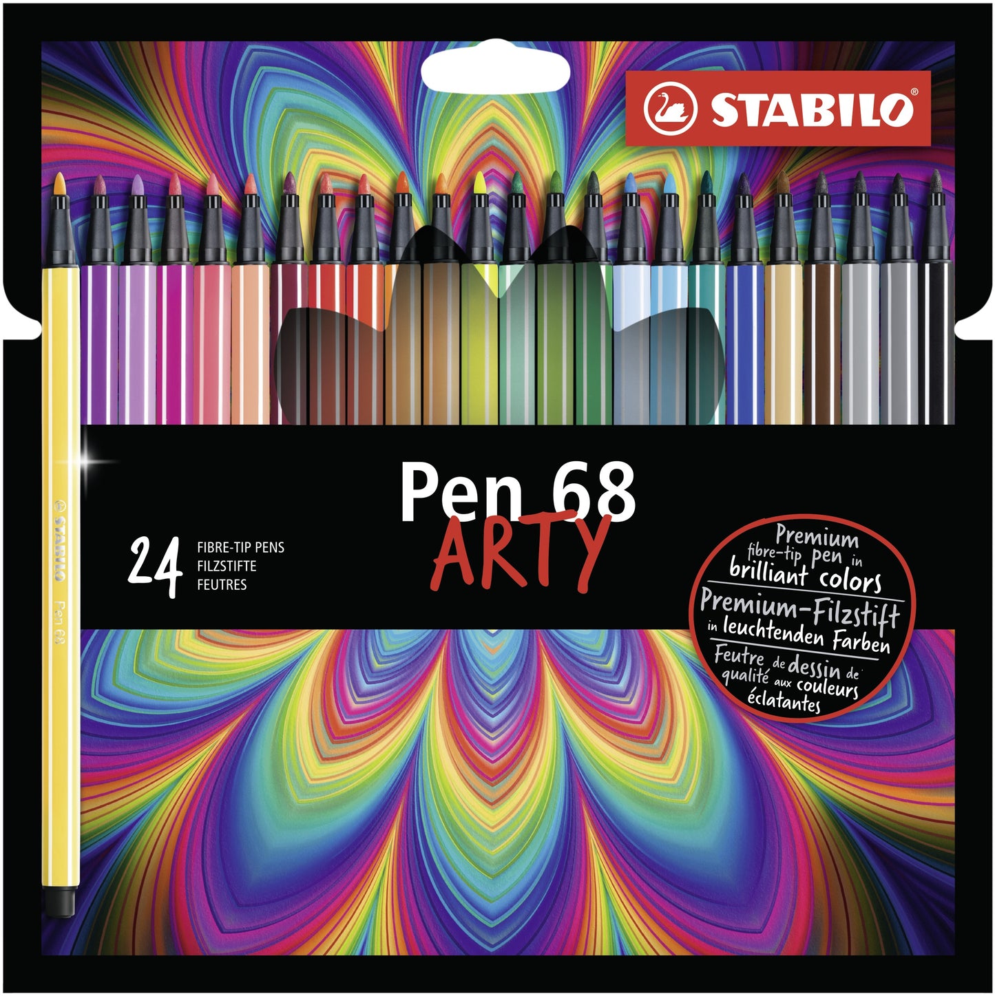 Feutres pen68 - étui 24 couleurs, pointe moyenne