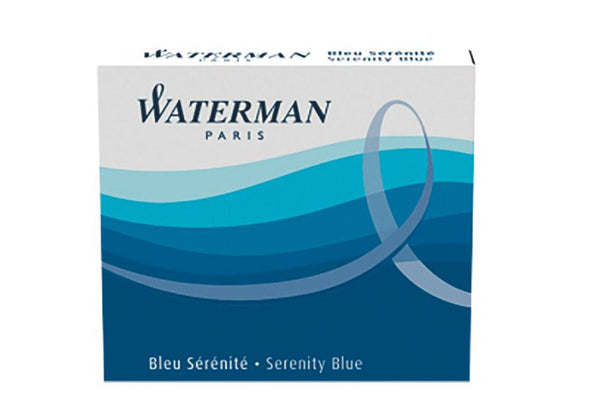 Cartouches courtes bleues waterman pour stylo-plume - 6 pièces