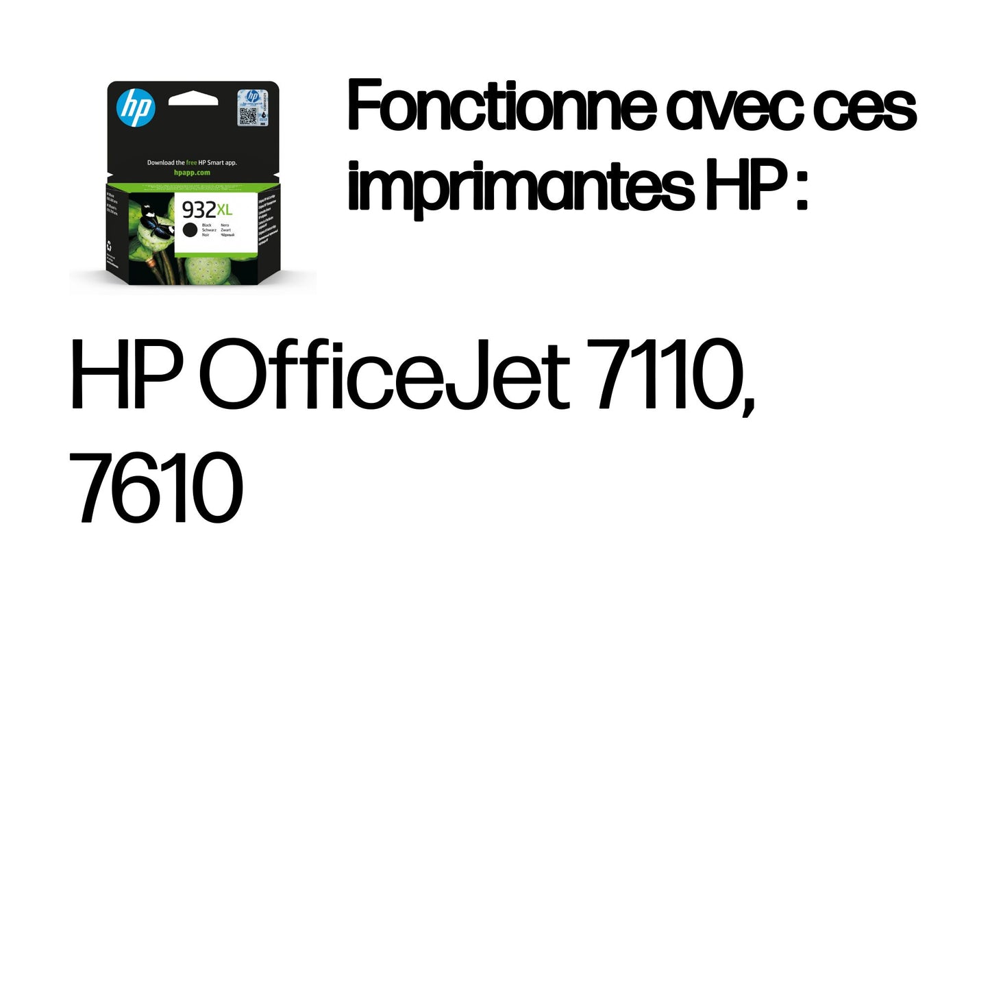 Cartouche d'encre HP noire 932xl - haut rendement