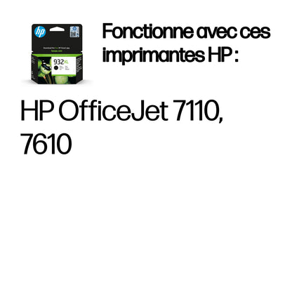 Cartouche d'encre HP noire 932xl - haut rendement