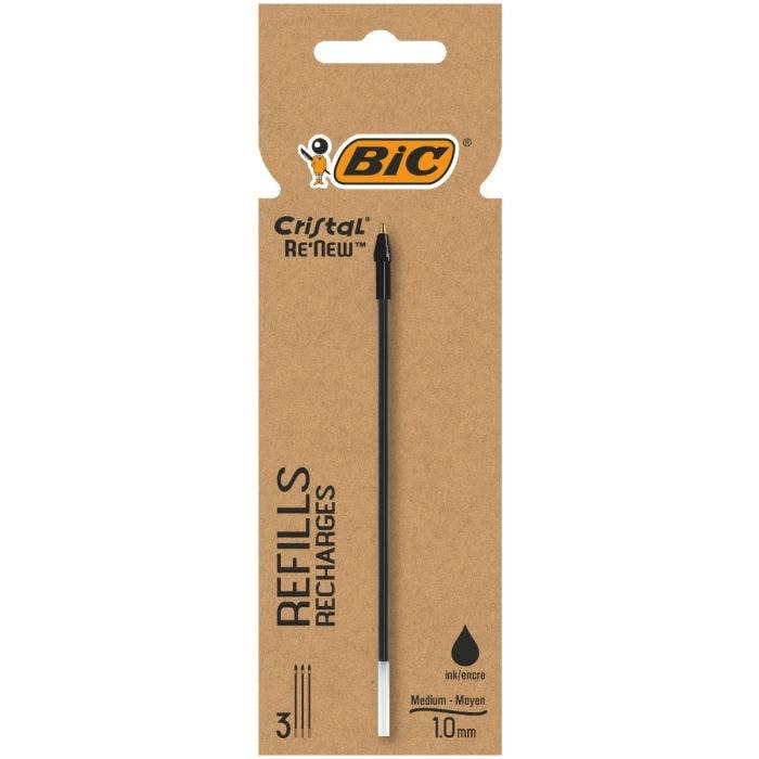 Recharge d'encre noir - Pack de 3, ligne moyenne