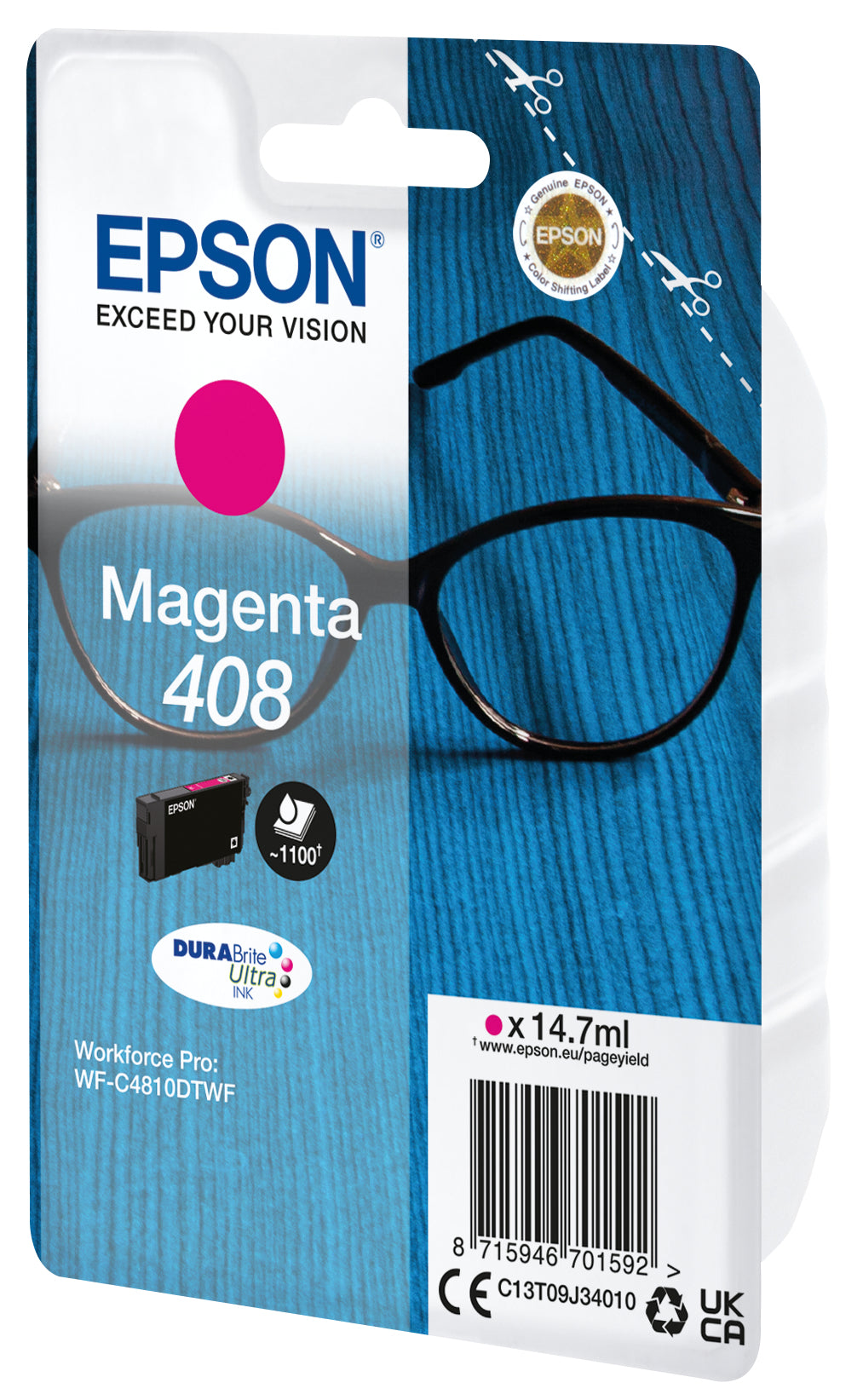 Cartouche Epson magenta 408 - rendement 1100 pages