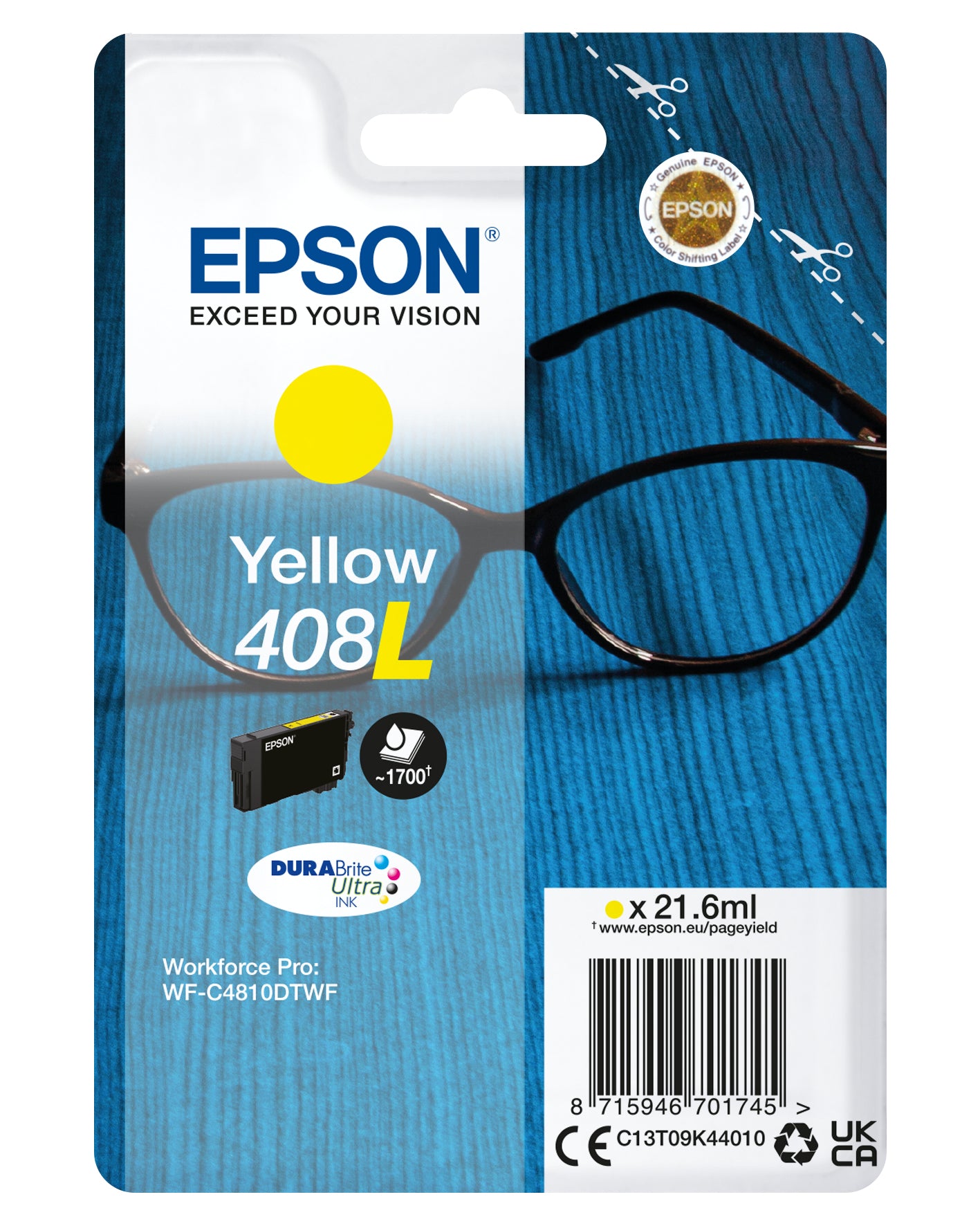 Cartouche d'encre Epson jaune 408xl - haute capacité