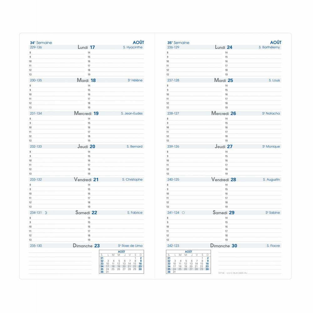 Agenda 8.8x17 cm - compact et pratique