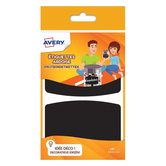 Etiquette  ardoise 95x63 -sachet de 10 noir