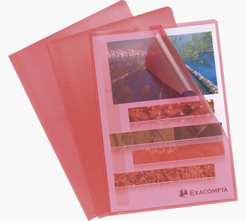 Pochette coin polypro grainée 12/100e sachet de 100-rouge