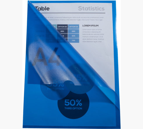 Pochette coin polypro grainée 12/100e sachet de 100-bleu