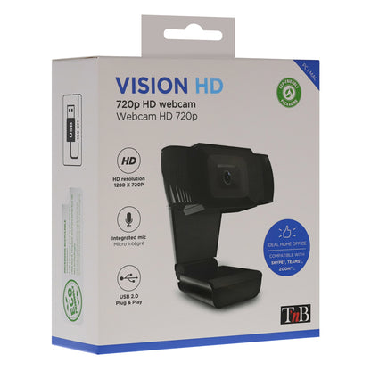 Webcam USB 720p - Plug and Play avec Micro Intégré