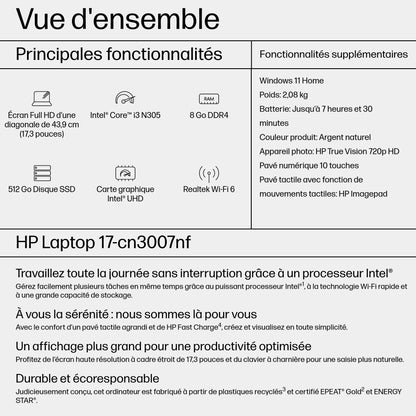 Pc portable 17,3" i3 - performance et confort