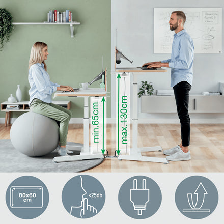 Petit bureau elec.80x60cm blanc