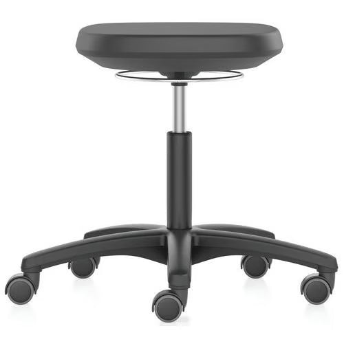 Tabouret de laboratoire polyvalent mousse polyurethane noir piet alu lab labsit