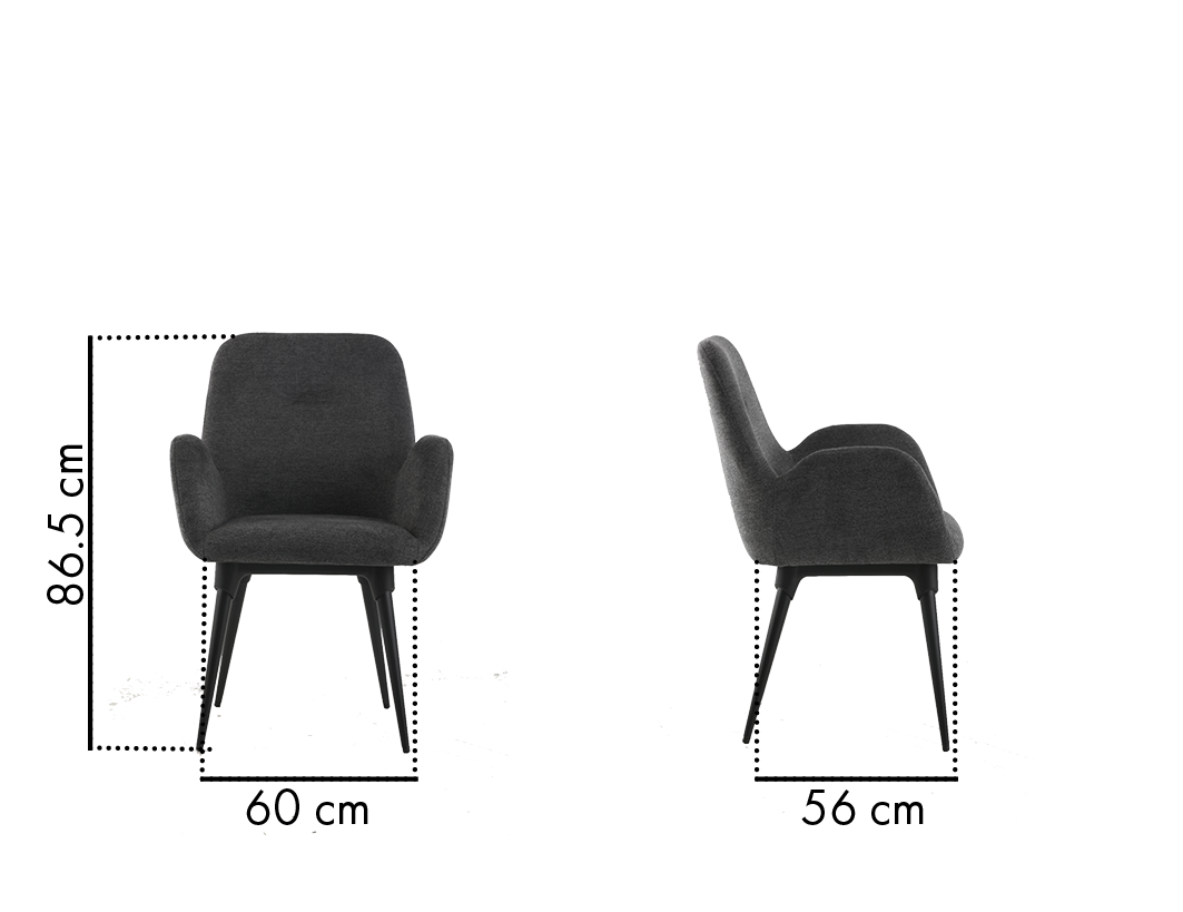 Fauteuil Shineo avec Pieds Bois -tissu noir
