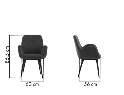 Fauteuil Shineo avec Pieds Bois -tissu noir