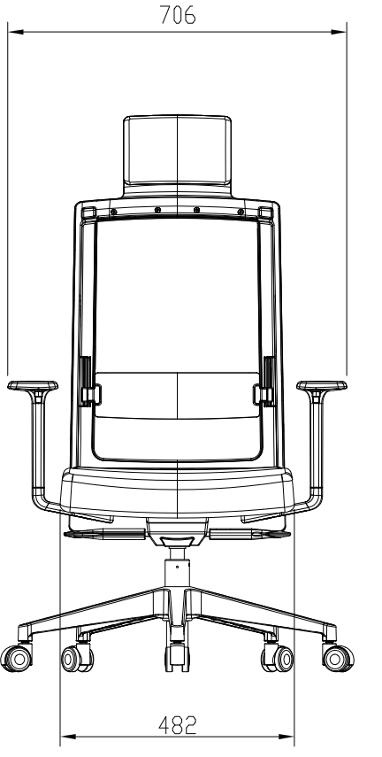 Siège Ergonomique Square avec têtière - Confort avancé- Noir