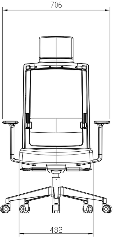 Siège Ergonomique Square avec têtière - Confort avancé- Noir