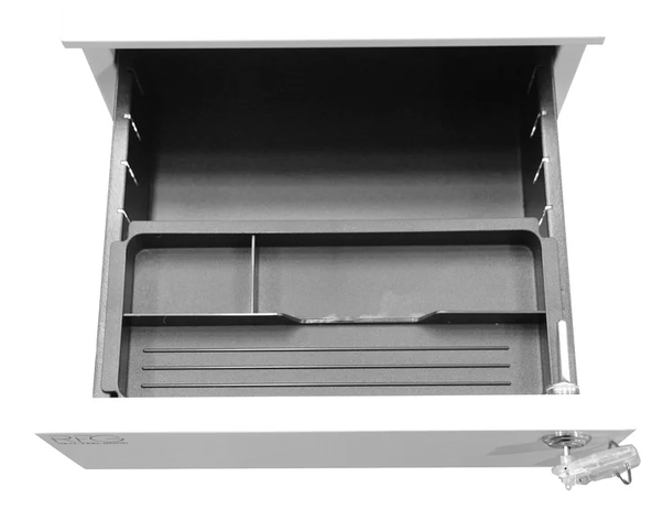 Caisson 3 tiroirs à roulettes - Blanc métallique