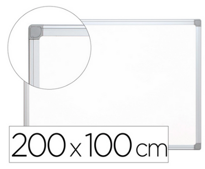 Tableau blanc magnétique 200 x 100 cm cadre aluminium laqué