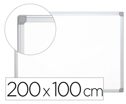 Tableau blanc magnétique 200 x 100 cm cadre aluminium laqué