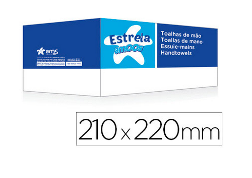 Essuie-mains pliage en V 2 plis 21x22cm- pack 20 paquets de 200 unités