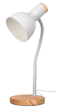 Lampe de bureau Orion bois métal blanc