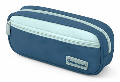 Trousse double 22x9 cm- Bleu fonçé
