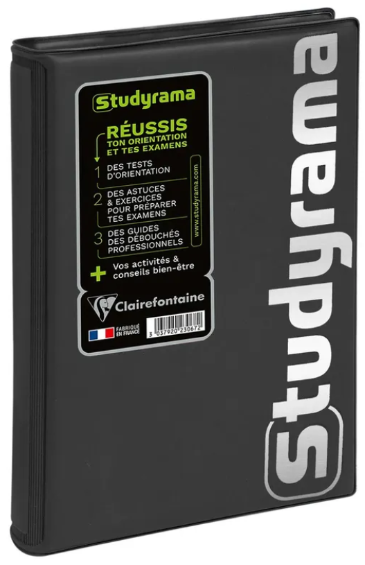 Agenda semainier A5 12x17 cm PVC noir Studyrama