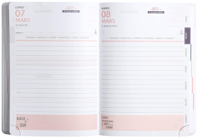 Agenda Forum Color Les Rideuses 12,5 x 17,5 cm Journalier Exacompta