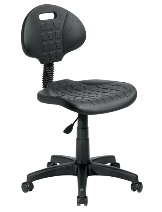Chaise haute de caisse en polyuréthane noir CLPU-H