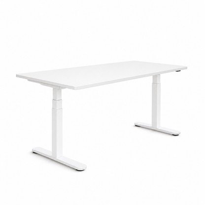 Bureau électrique 180x80 - Blanc/Blanc - GAMME LIBERTY