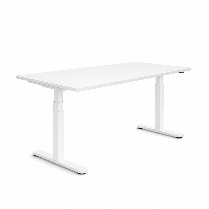 Bureau électrique 160x80 - Blanc/Blanc - GAMME LIBERTY