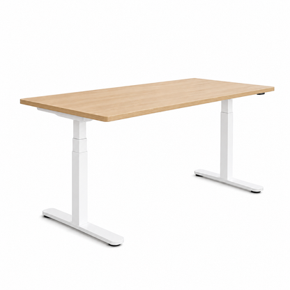 Bureau électrique 180x80 - Blanc/Acacia - GAMME LIBERTY