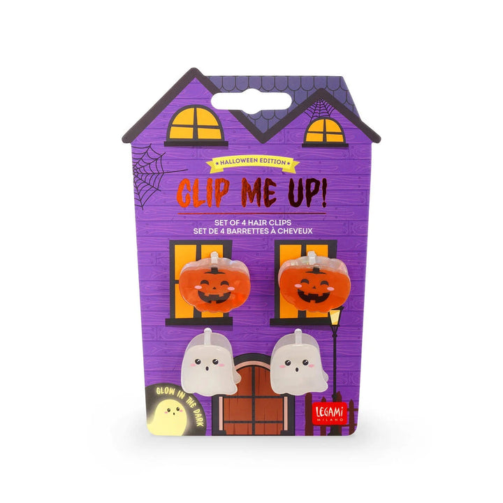 Set de 4 Mini Pinces à Cheveux - Halloween Fantôme et Chauve-souris
