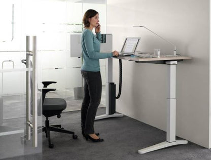 Bureau électrique 180x80 - Blanc/Cèdre - GAMME LIBERTY