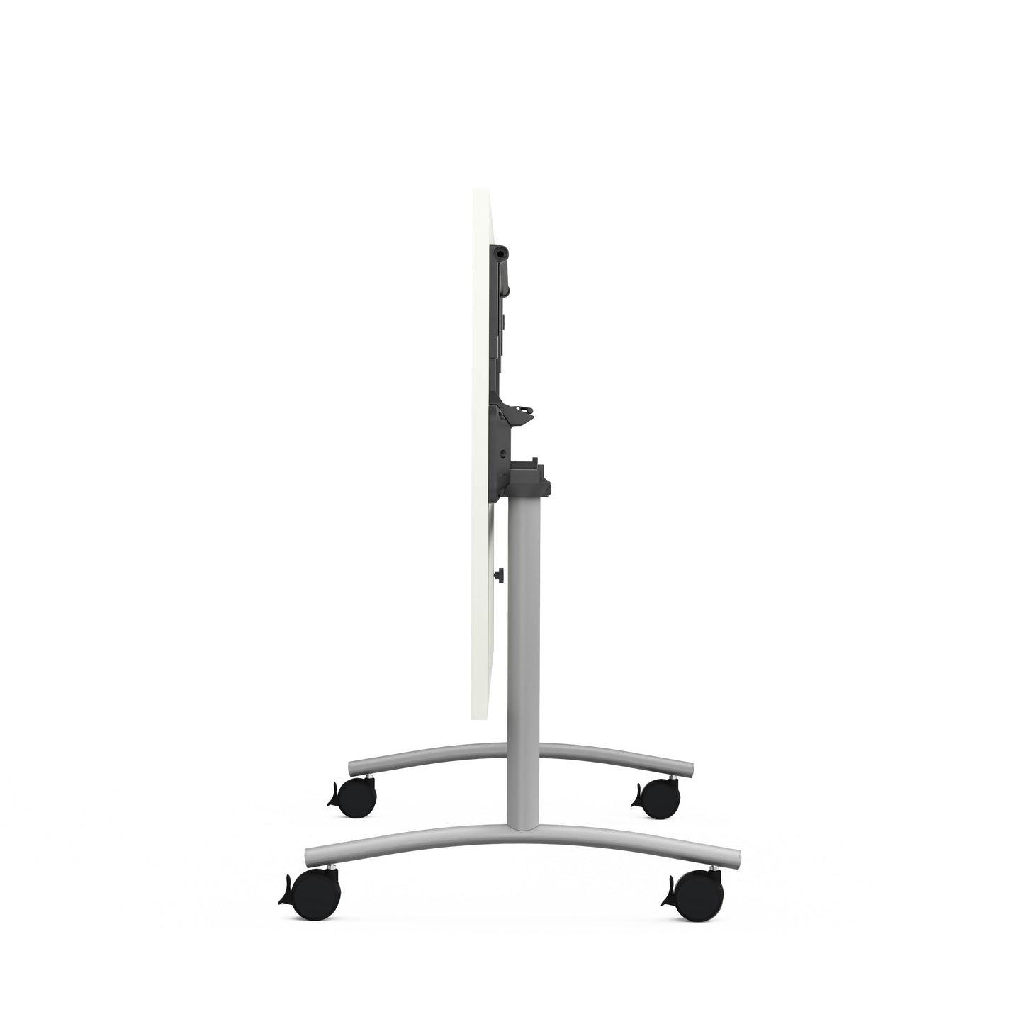 Table de réunion mobile abattante 180x80cm - chene clair  pieds blanc