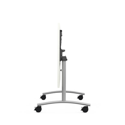 Table de réunion mobile abattante 180x80cm - chene clair  pieds blanc