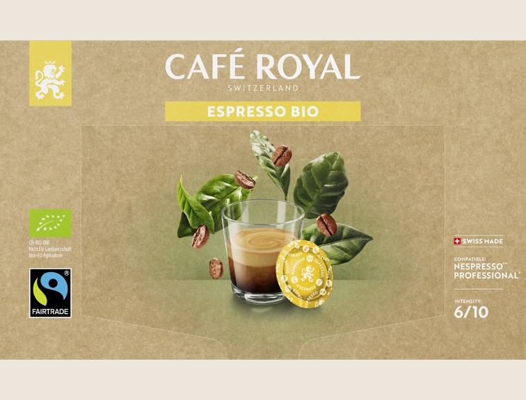 CAPSULES NESPRESSO PRO ESPRESSO BIO CAFE ROYAL BOITE DE 50