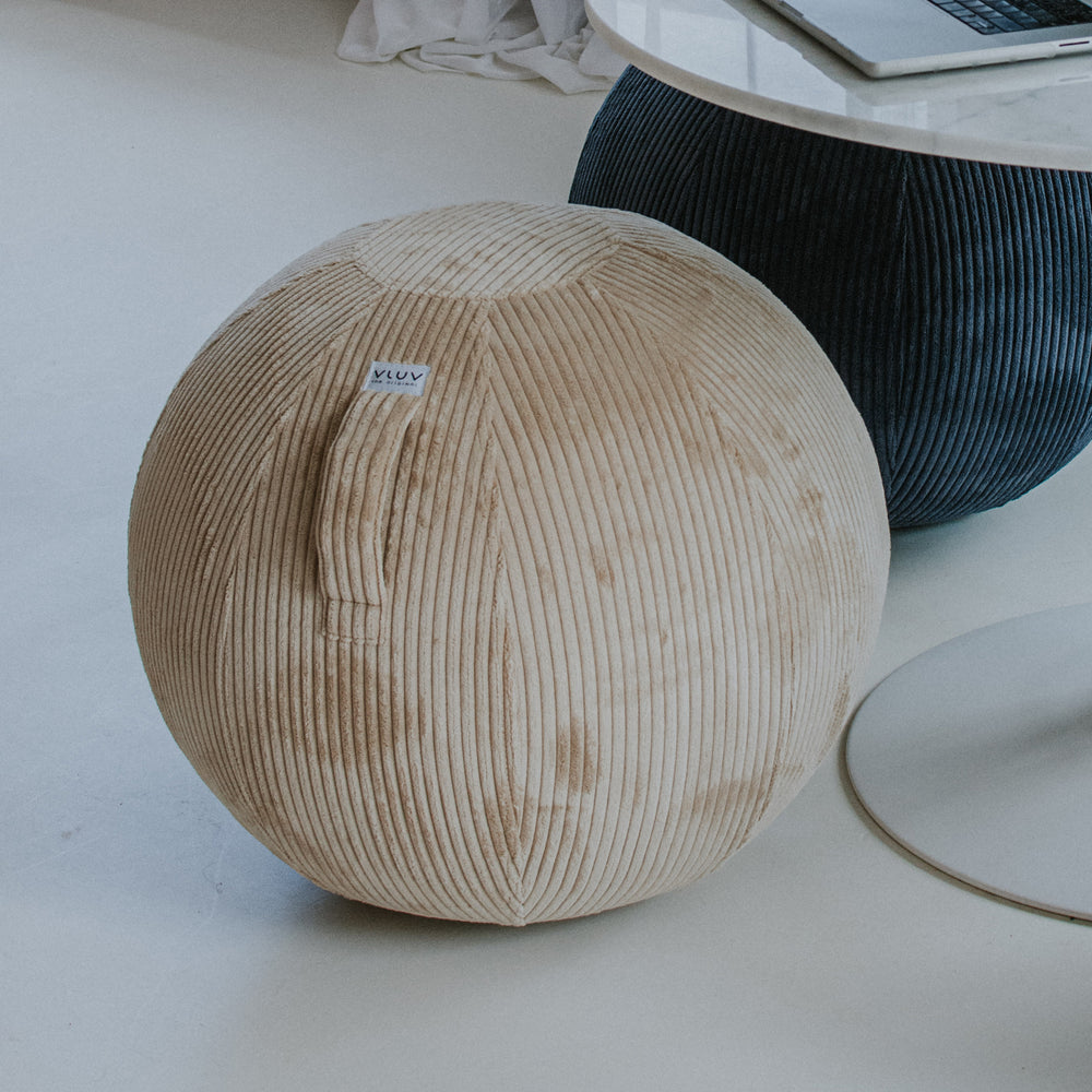 Ballon d'assise ergonomique - Velours Beige 50-55cm
