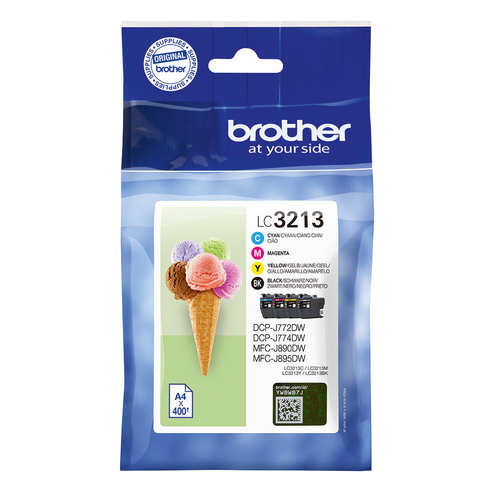 Pack cartouches Brother lc3213 - haute capacité, 400 pages