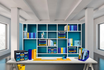 Porte-revues mag-cube  bleu turquoise
