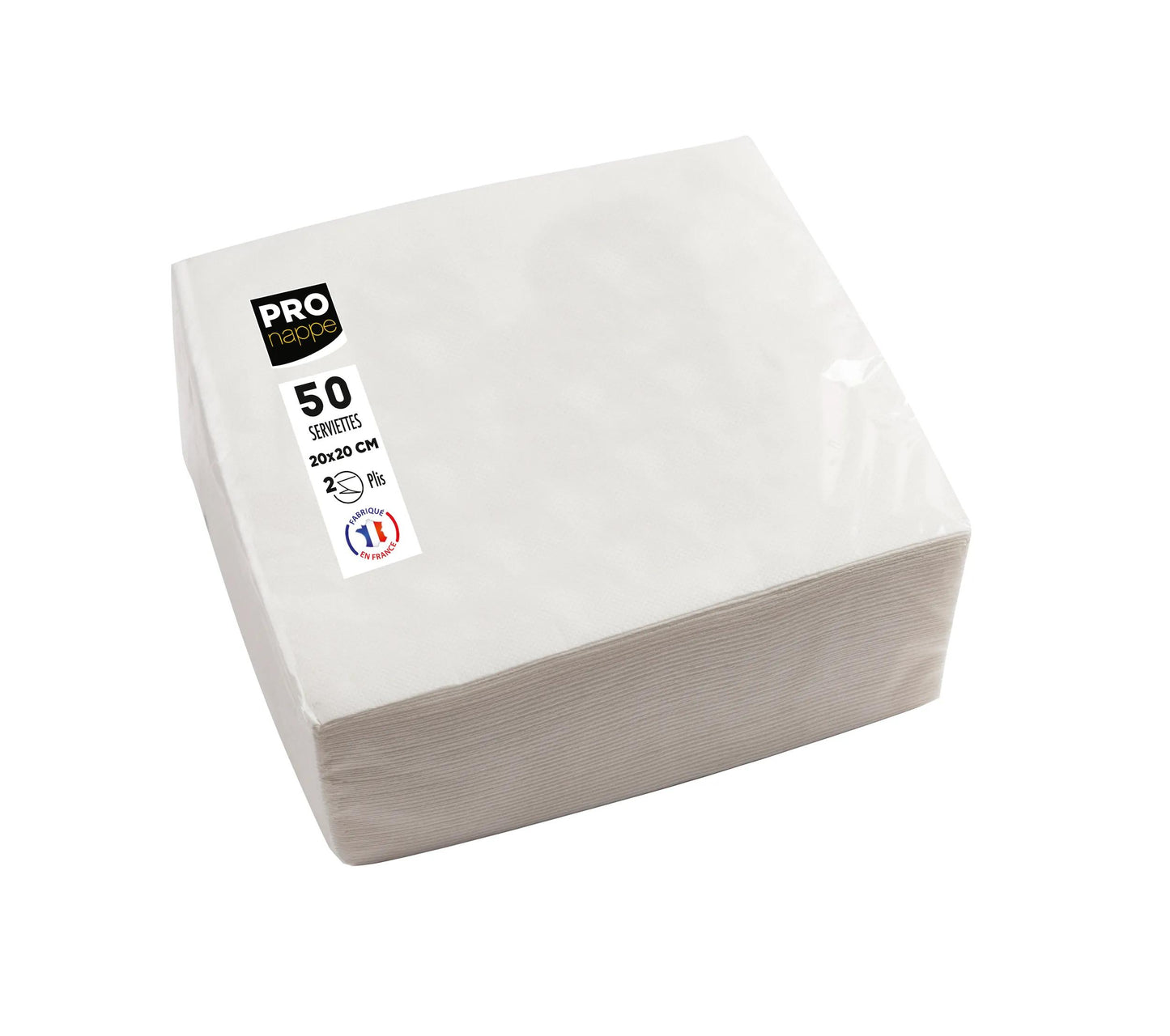 Service cocktail 2 plis 20x20 lot de 50 blanc