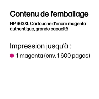 Cartouche d'encre HP 963xl magenta - haute capacité