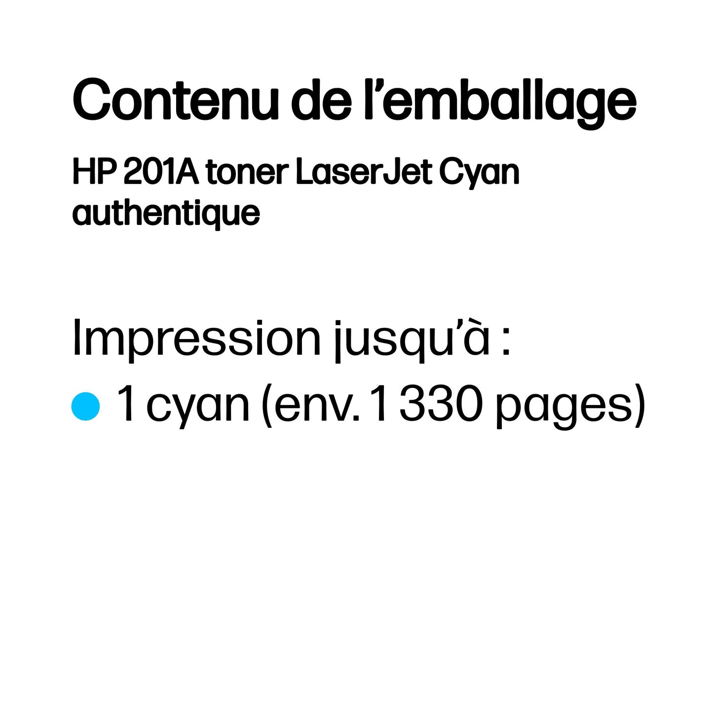 Cartouche toner HP cyan 201a - 1330 pages